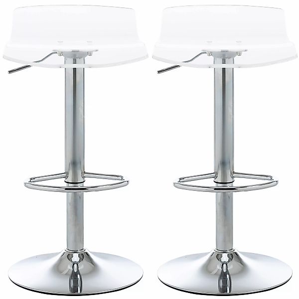 HOMCOM Set mit 2 zeitgenössischen Design-Barhockern, transparente Acryl-Sit günstig online kaufen