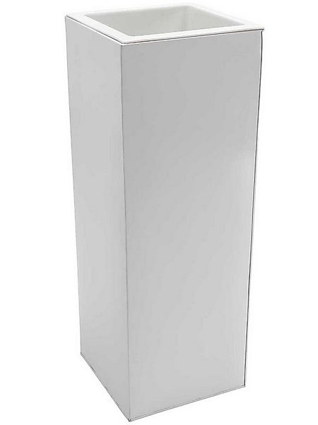 VIVANNO Pflanzkübel Zink BLOCK Säule - Weiß Matt (1 St), 29x29x80 cm günstig online kaufen
