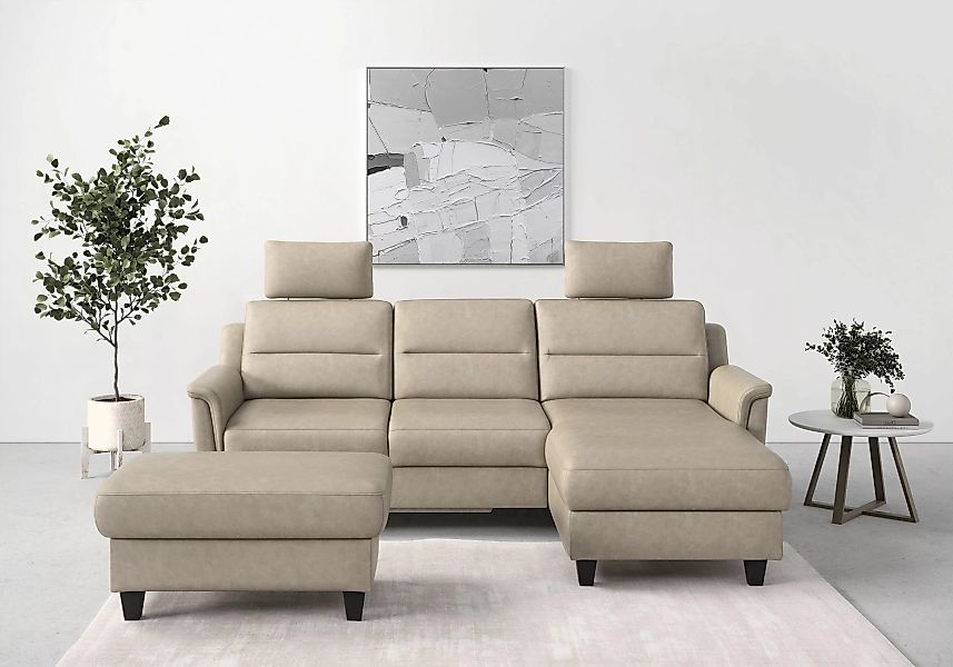 sit&more Ecksofa "Farö L-Form", inklusive Federkern, wahlweise mit Bettfunk günstig online kaufen