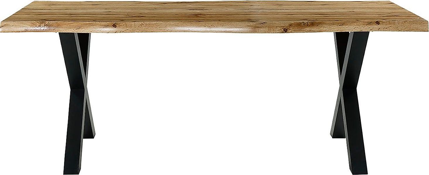 Jockenhöfer Gruppe Esstisch Marlon, geschwungene Baumkantenoptik und schwar günstig online kaufen