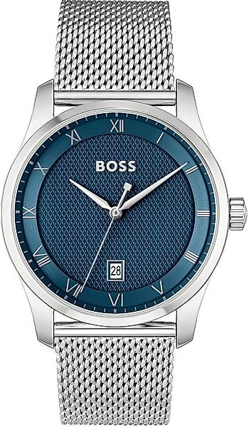 BOSS Quarzuhr PRINCIPLE 1514115, Herrenuhr, Armbanduhr, Datum, Edelstahlarm günstig online kaufen