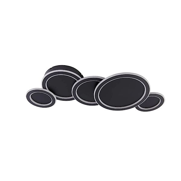 Lucande LED Deckenleuchte Diala 10030109 Dimmbar Modern in Schwarz 5-flammi günstig online kaufen