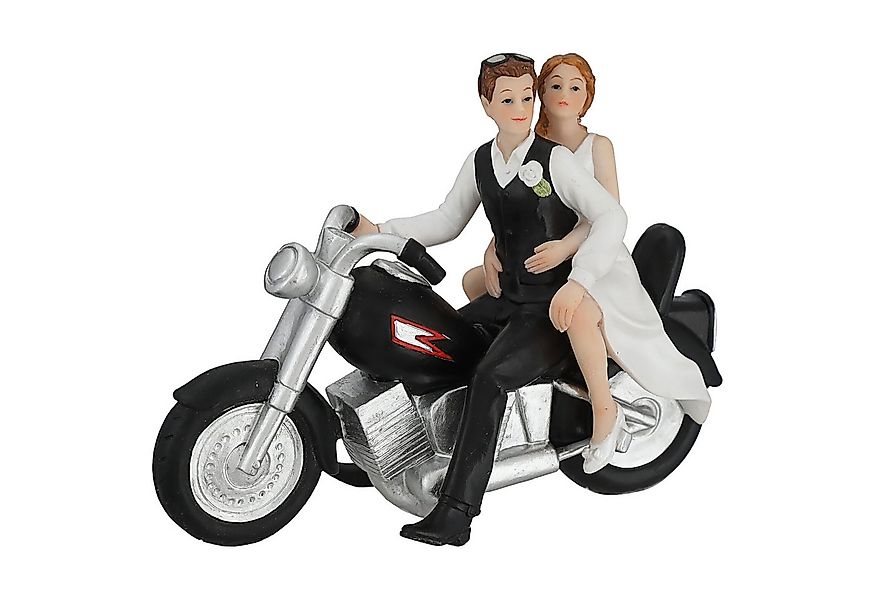 CEPEWA Dekofigur Hochzeitspaar Motorrad 17x13x7cm Polyresin schwarz weiß To günstig online kaufen