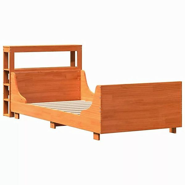 vidaXL Bett, Massivholzbett ohne Matratze Wachsbraun 75x190 cm Kiefernholz günstig online kaufen