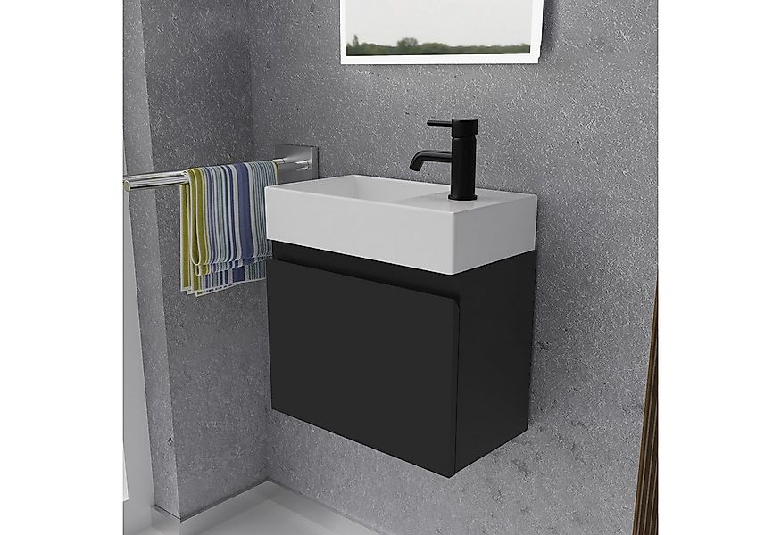 Alpenberger Badmöbel-Set - Waschbecken mit Unterschrank - Badschrank Komple günstig online kaufen