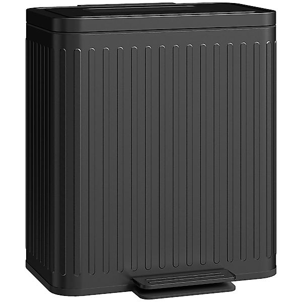 HOMCOM Mülleimer Küche 2 x 20 Liter Treteimer mit Abfallsortiersystem, Soft günstig online kaufen