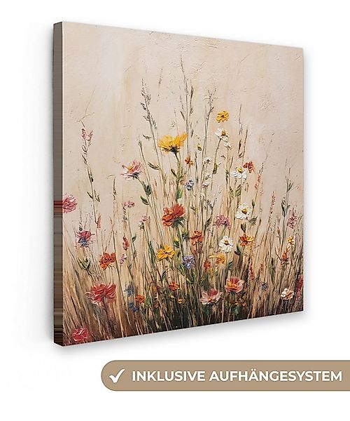 OneMillionCanvasses® Leinwandbild Wildblumen - Pinselstriche - Ruhig, Fotod günstig online kaufen