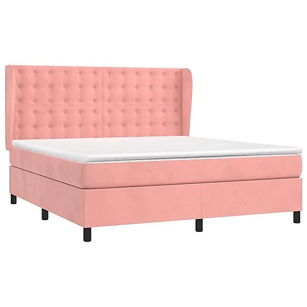 vidaXL Boxspringbett mit Matratze Rosa 160x200 cm Samt 3129464 günstig online kaufen