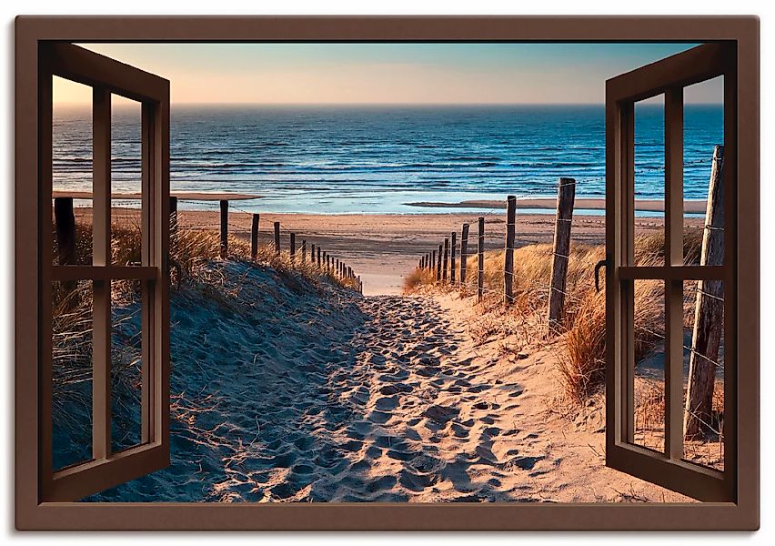 Artland "Fensterblick Weg zum Nordseestrand" Strand 1 Stk. tlg. als Leinwan günstig online kaufen