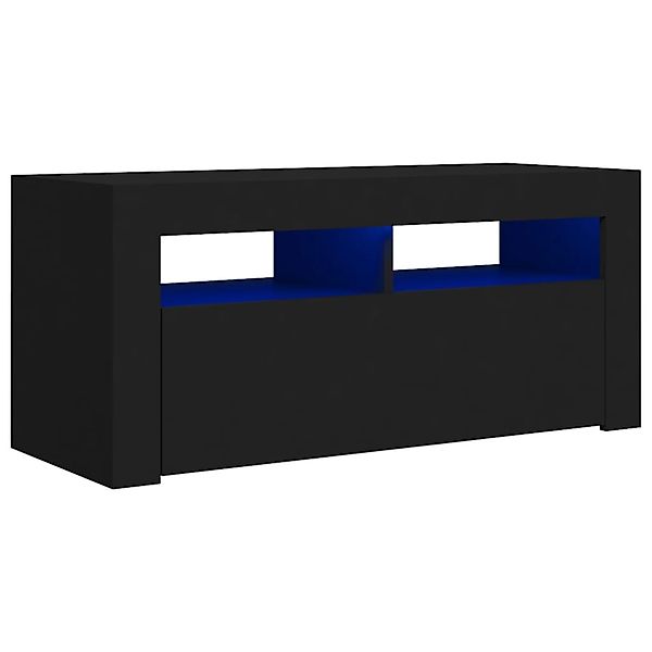 Tv-schrank Mit Led-leuchten Schwarz 90x35x40 Cm günstig online kaufen