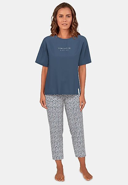 TOM TAILOR Capri-Pyjama, (2 tlg.), Hose mit Blümchenprint günstig online kaufen