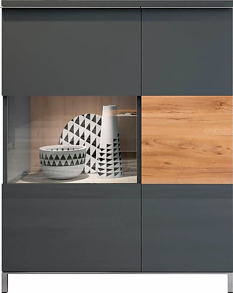 OTTO home Vitrine "Onyx" (B/H/T): 93,2/116,3/14cm, mit Soft-Close-Funktion günstig online kaufen