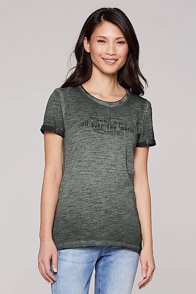 SOCCX Rundhalsshirt mit offenen Kanten günstig online kaufen