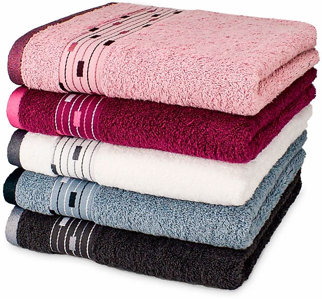 Möve for frottana Handtuch "Magic Uni" mit Bordüre aus kleinen Rechtecken günstig online kaufen