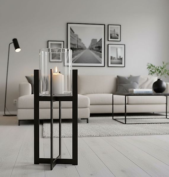 Windlicht Bolton - Elegantes Windlicht aus Eisen, schlichtes & warmes Desig günstig online kaufen