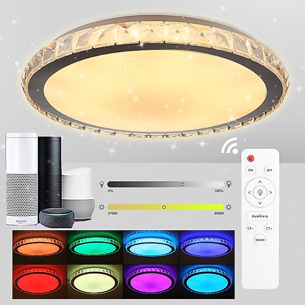 WILGOON Deckenleuchte RGB Sternenhimmel Dimmbar, Fernbedienung günstig online kaufen