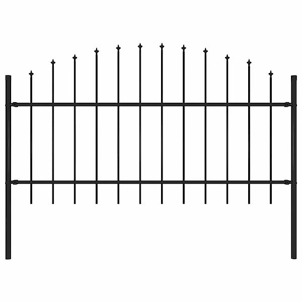 vidaXL Gartenzaun mit Speerspitze Stahl 181 x 125 cm Schwarz 144942 günstig online kaufen