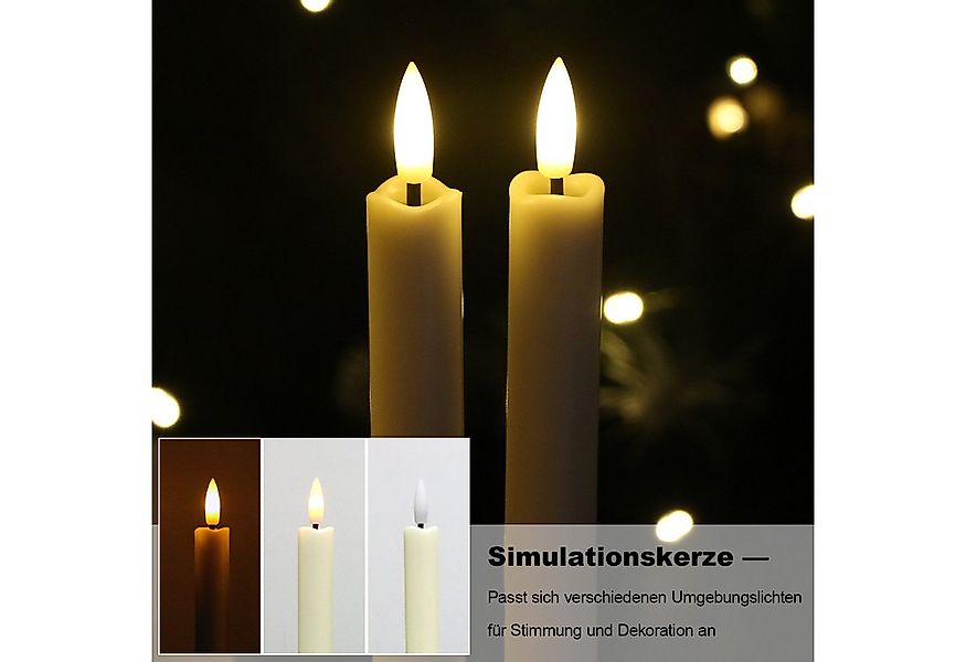 kisidus LED-Kerze LED Stabkerzen mit Fernbedienung 12pcs (Flammenlose Tafel günstig online kaufen