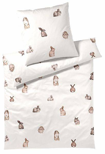 Elegante Bettwäsche "Bunnies" 2 Stk. angenehmes Hautgefühl günstig online kaufen