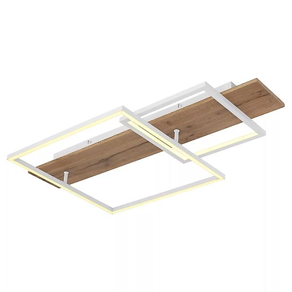Globo LED-Deckenleuchte Vanni Holzfarben/Weiß 75 x 40 cm günstig online kaufen