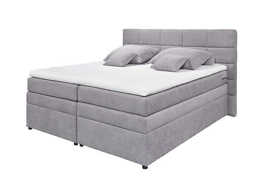 Boxspringbett mit Bettkasten Suffolk ¦ grau ¦ Maße (cm): B: 204 H: 124 Bett günstig online kaufen