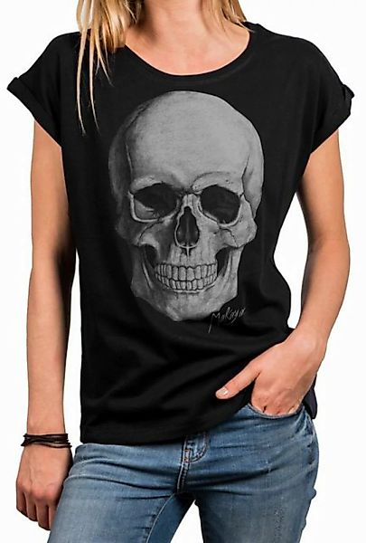 MAKAYA Print-Shirt Sexy Skull Rock Shirt für Damen - Oversize Sommer Tunika günstig online kaufen