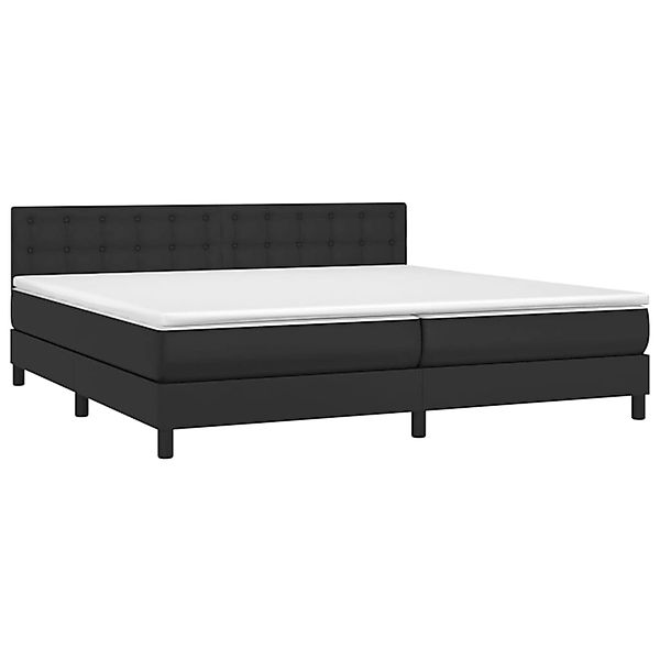 vidaXL Boxspringbett mit Matratze & LED Schwarz 200x200 cm Kunstleder 31342 günstig online kaufen
