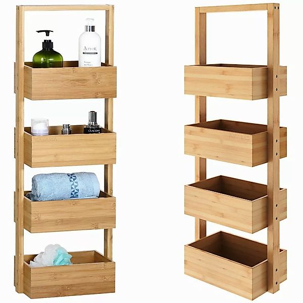 Casaria Regal, Badregal Stehend Schmal Bambus günstig online kaufen