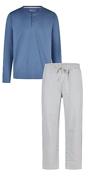 Phil & Co. Schlafanzug Herren Pyjama lang (2 tlg) Baumwolle günstig online kaufen