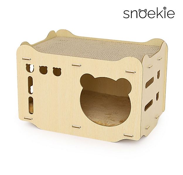 SNOEKIE Kratzbrett Snoekie Bärenkopf-Katzenbett mit Kratzbrett (Plüsch + We günstig online kaufen
