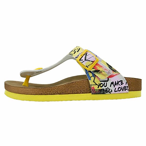 DOGO Zehentrenner "Lila Zehentrenner The Creation Of The Collage Damen Sand günstig online kaufen