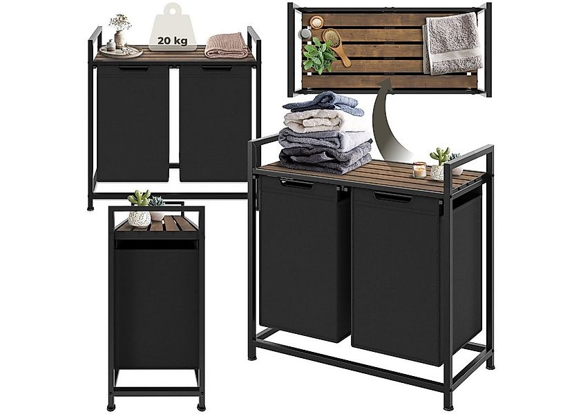 tectake Wäschekorb Wäschesortierer, Industrial-Style, 2 oder 3 ausziehbare günstig online kaufen