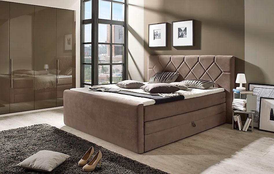 PLACES OF STYLE Boxspringbett "Atlanta" inklusive Topper und Bettkasten günstig online kaufen