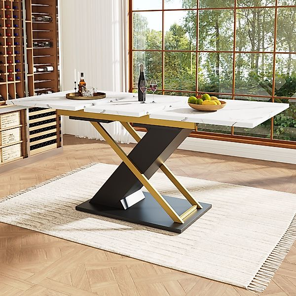 MODFU Esstisch Esstisch Teleskoptisch,Moderne Esstisch,mit Marmoroptik (Ess günstig online kaufen