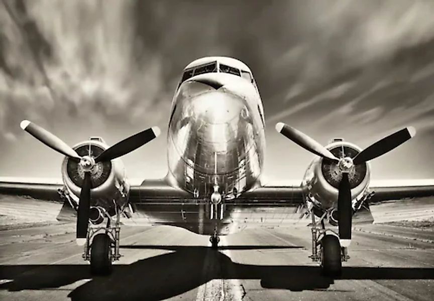 Papermoon Fototapete »Flugzeug Schwarz & Weiß« günstig online kaufen