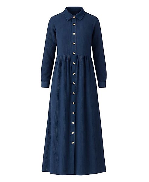 WENOR Sommerkleid Musselin Maxikleid 100% Baumwolle, mit Knopfleiste, 145 c günstig online kaufen