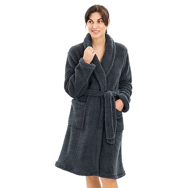 HOMELEVEL Bademantel Kuschelfleece Bademantel Damen - günstig online kaufen