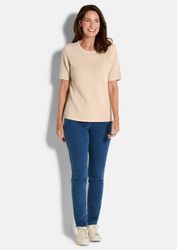 GOLDNER Strickpullover Halbarm Strickshirt mit Rundhals günstig online kaufen