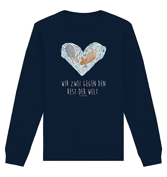 Mr. & Mrs. Panda Longpullover Größe XS Mäuse Herz - French Navy - Geschenk, günstig online kaufen