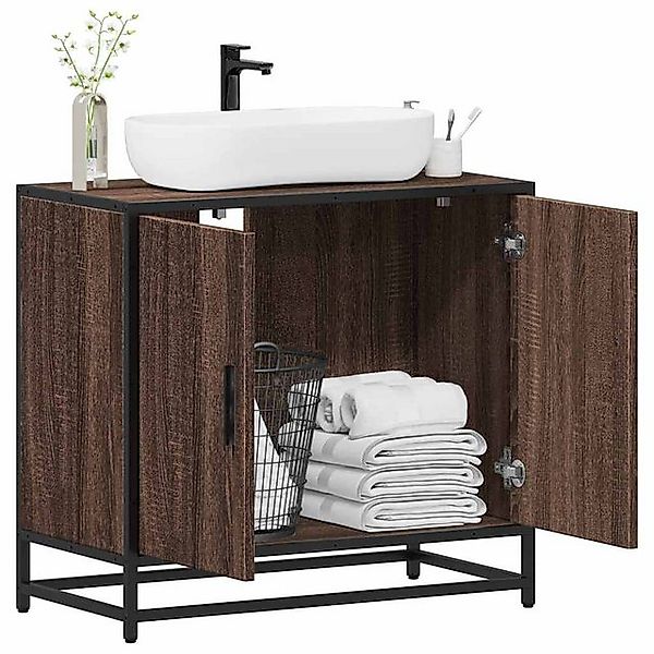 vidaXL Badezimmer-Set Waschbeckenunterschrank Braun Eichen-Optik 65x33x60 günstig online kaufen