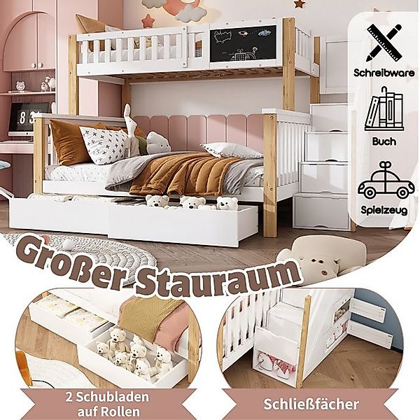 HAUSS SPOLE Etagenbett 90*200 + 140*200 mit Tafel und Schubladen, ohne Matr günstig online kaufen