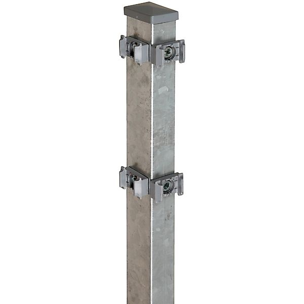 Eckzaunpfahl für Doppelstabmatten Verzinkt 4 cm x 6 cm x 160 cm günstig online kaufen