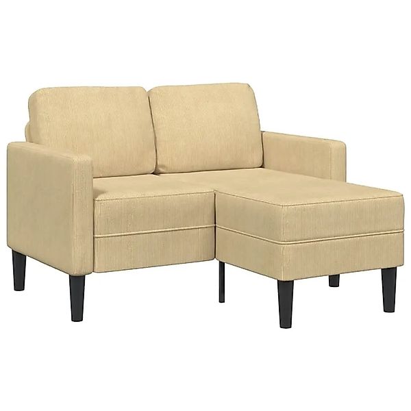 vidaXL 2-Sitzer-Sofa mit Chaiselongue L-Form Graugrün 125 cm Leinen 4107080 günstig online kaufen