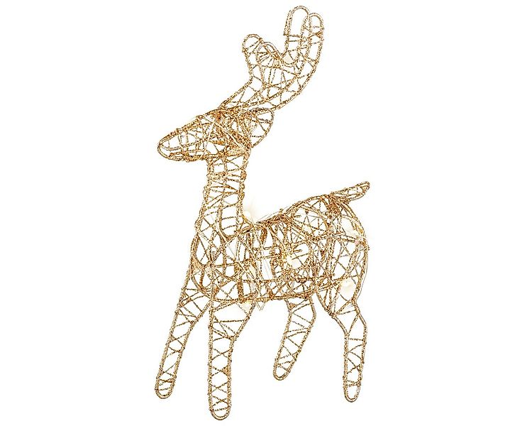Lumineo Weihnachtsfigur, LED Rentier Dekofigur 12x21cm Metall mit Timer / B günstig online kaufen
