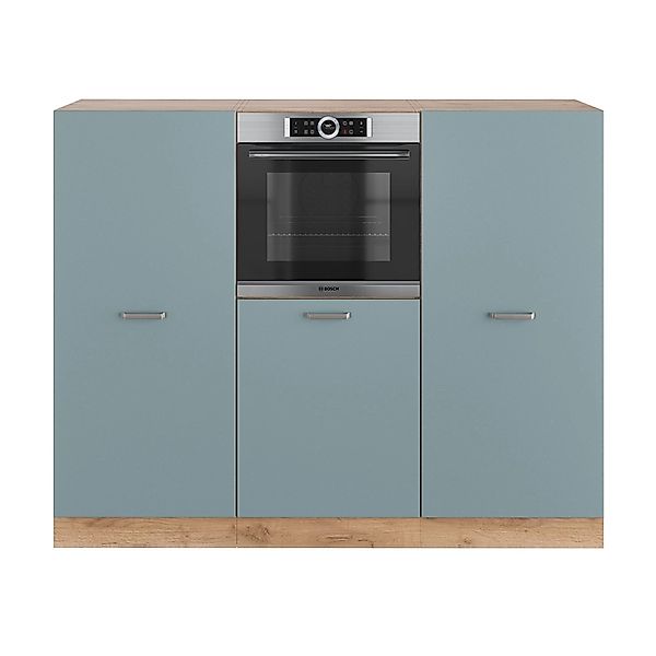 Vicco R-Line Einbauküche Blau-Grau/Goldkraft Eiche 180 cm ohne Arbeitsplatt günstig online kaufen