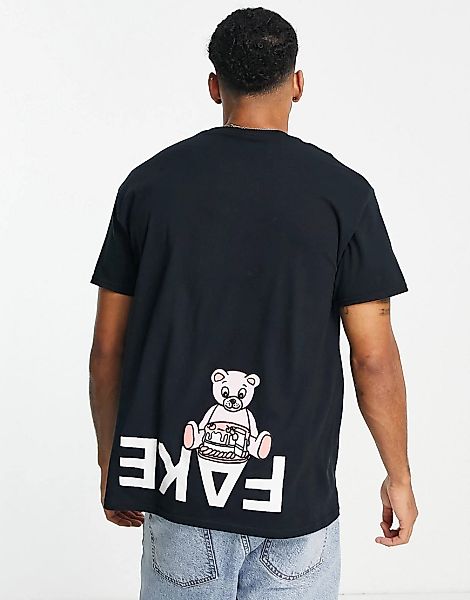 New Love Club – T-Shirt in Schwarz mit Grafikprint günstig online kaufen