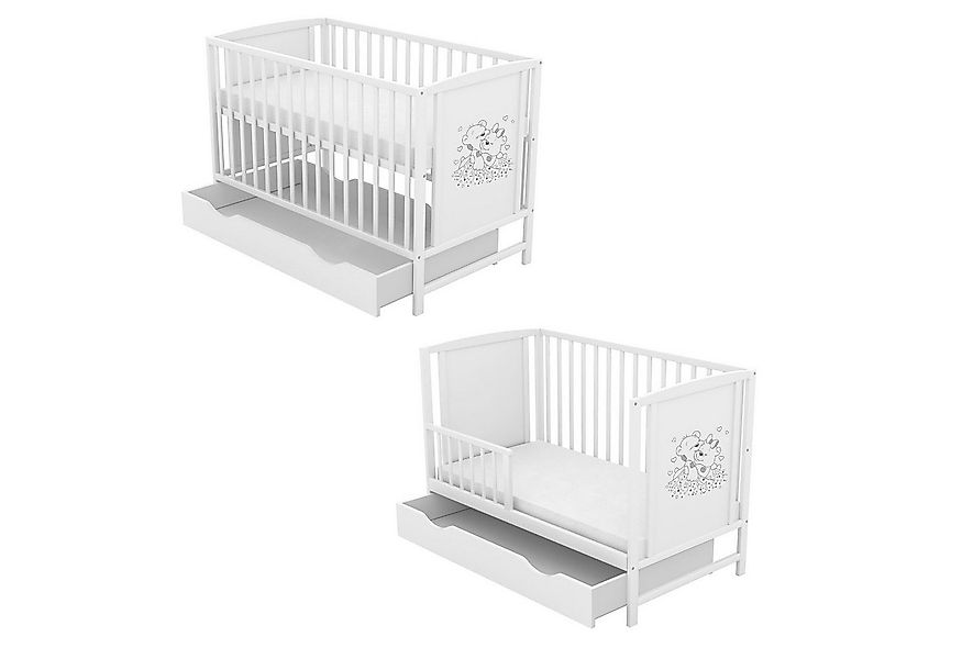 Baby-Delux Babybett Mia Bettkasten Schutzgitter, Kinderbett 60x120 weiß Sch günstig online kaufen