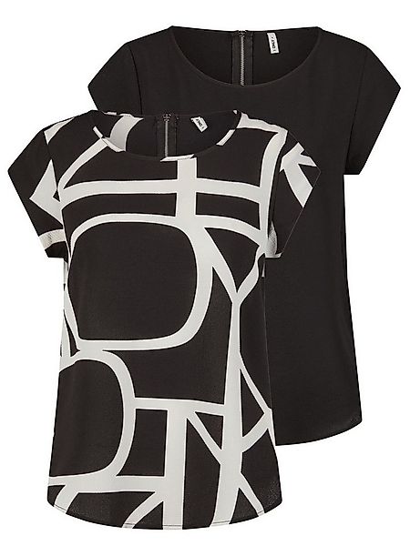 ONLY T-Shirt Damen Top ONLVIC Regular Fit (Vorteilspack, 2-tlg) Basic Kurza günstig online kaufen