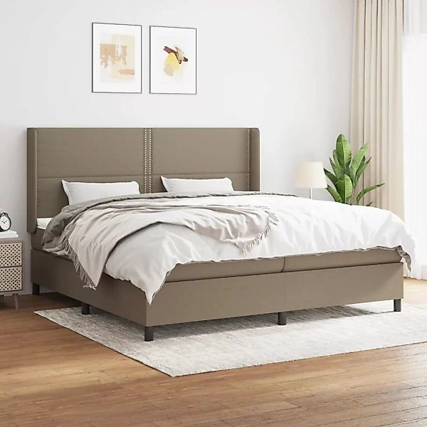 vidaXL Boxspringbett Boxspringbett mit Matratze Taupe 200x200 cm Stoff Bett günstig online kaufen