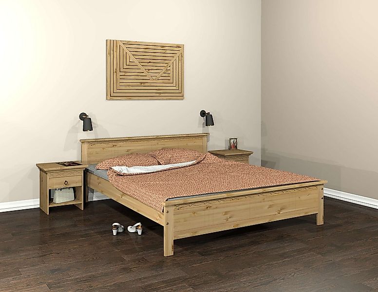 OTTO home Massivholzbett "Indra, TOPSELLER, Landhausstil, edles Design,zert günstig online kaufen